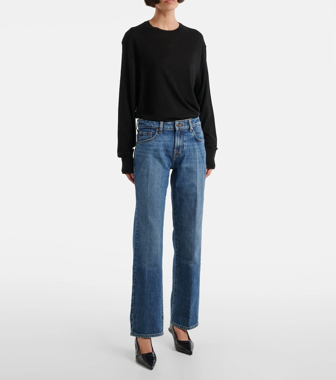 7 For All Mankind - Mankind mid-rise straight jeans