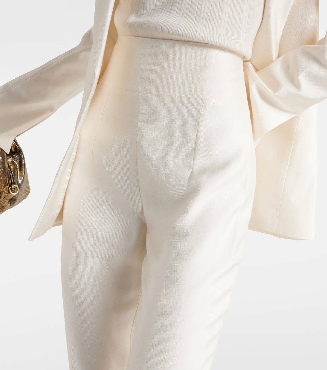 Galvan - High-rise satin flared pants