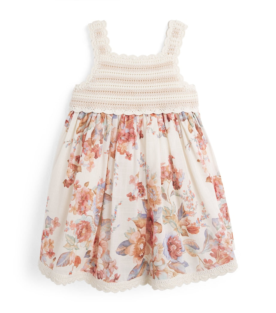 Zimmermann Kids Cotton Embroidered Mirella Dress (1-12 Years)