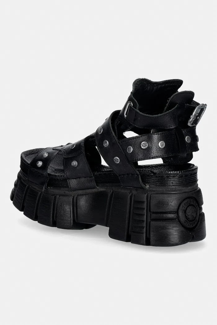 New Rock kadın deri sandalet LUXOR NEGRO,TOWER NEGRO + LATERAL + ENT.