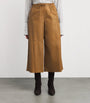 Yves Salomon Yellow Leather Wide-Leg Trousers