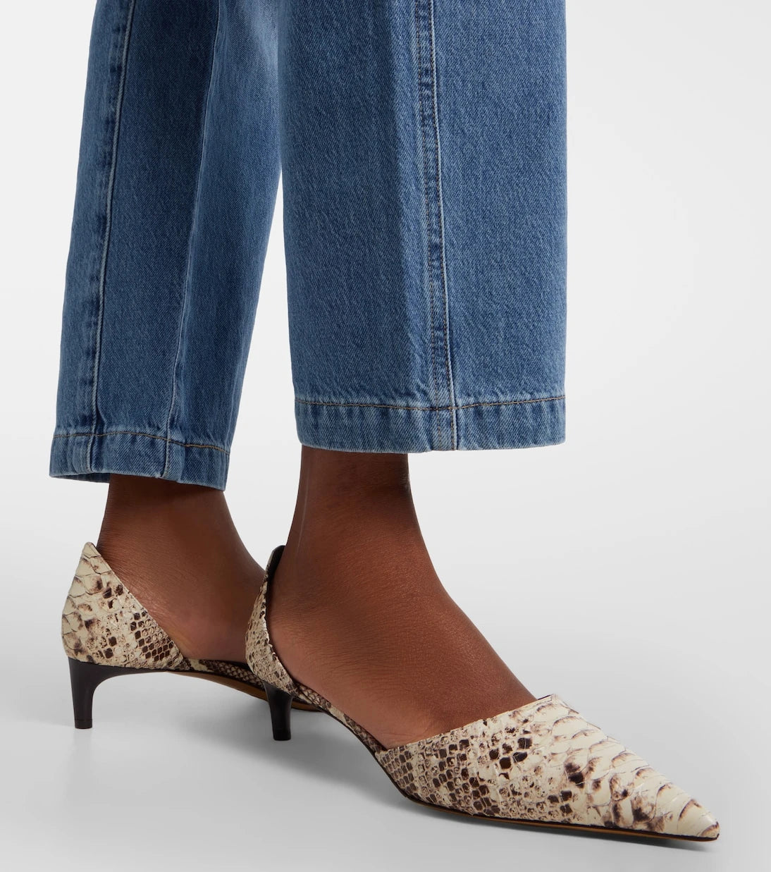 Le Monde Béryl - Dakota snake-effect leather pumps