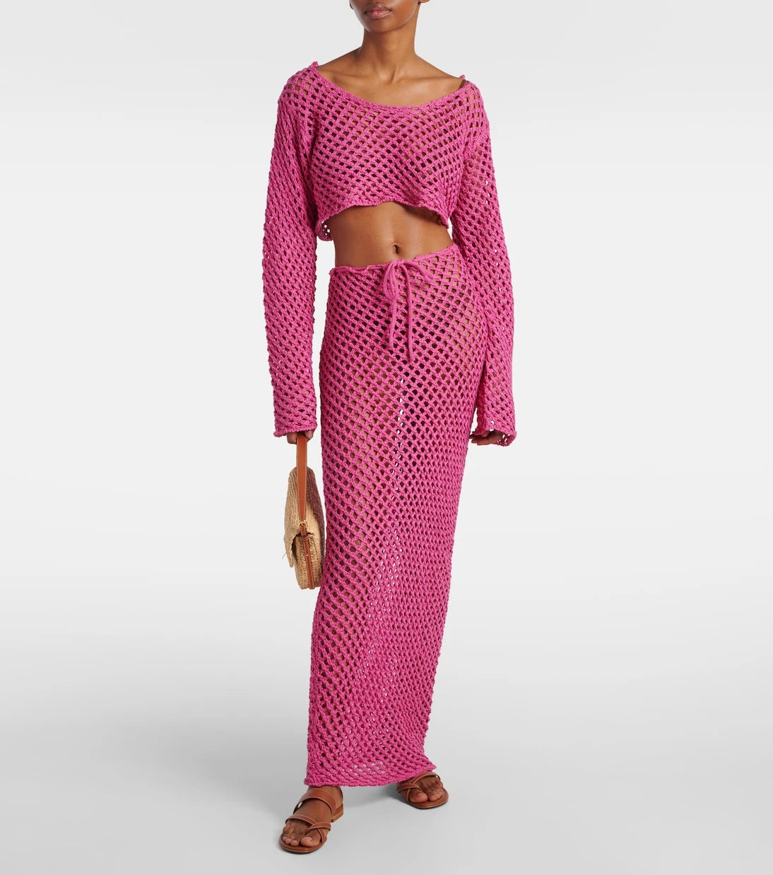 Bananhot - Magen crochet cotton-blend crop top