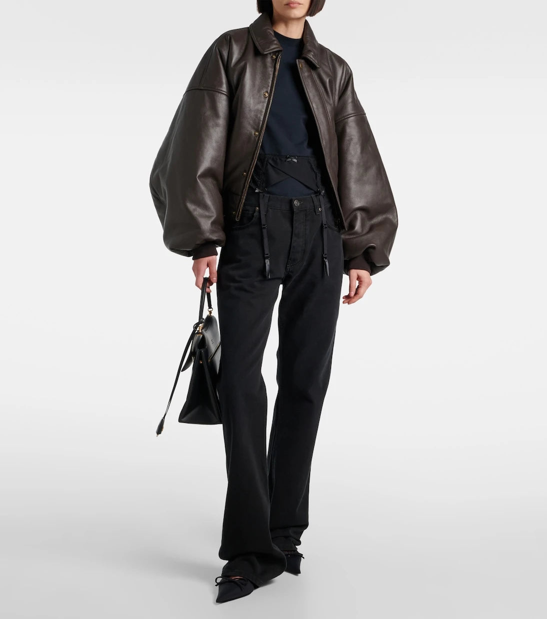 Balenciaga - Round Taxi leather jacket