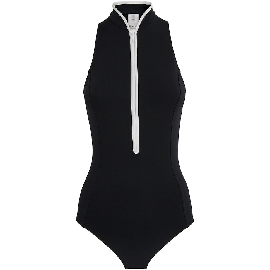 UPF 50+ Half-Zip Katya Swimsuit BLACK