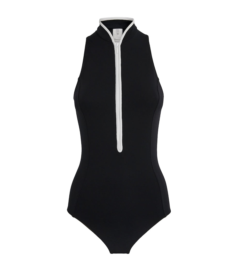 UPF 50+ Half-Zip Katya Swimsuit BLACK