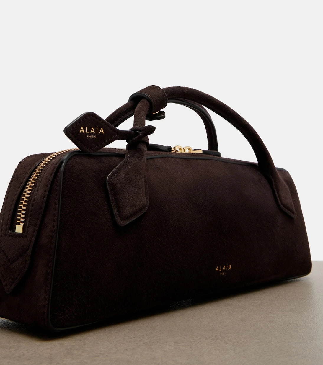 Alaïa - Le Teckel Small suede top-handle bag