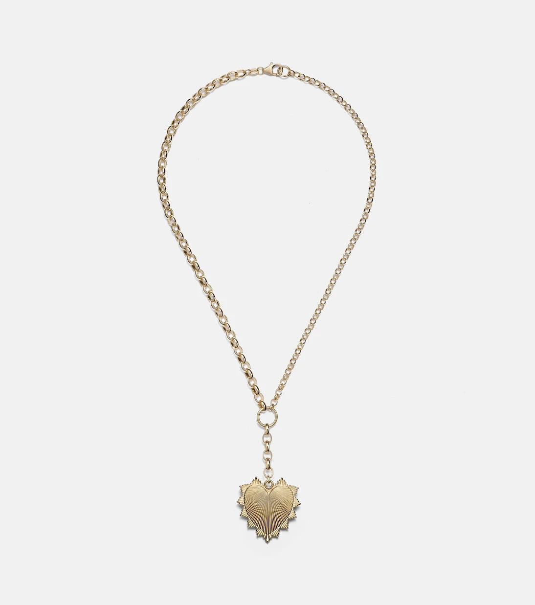FoundRae - قلادة سلسلة من الذهب عيار 18 قيراطاً بتصميم Oversized Love Token