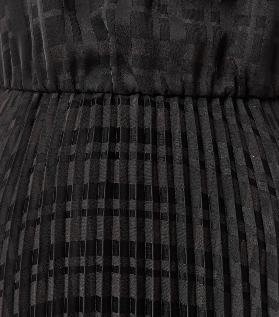 AllSaints Black Pleated Sinead Sweater Dress