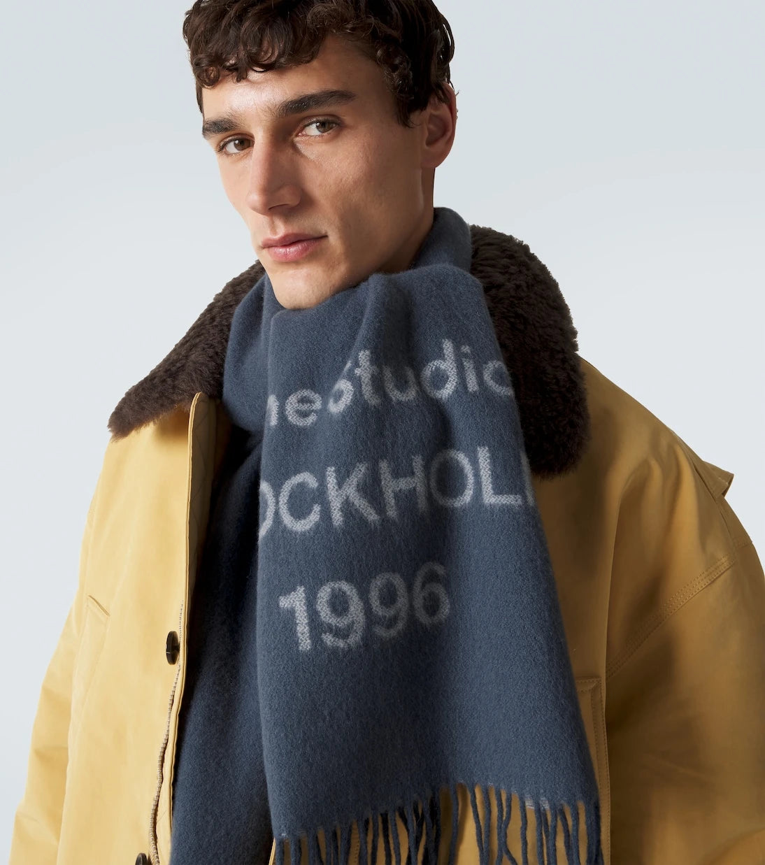 Acne Studios - Fringed logo wool scarf