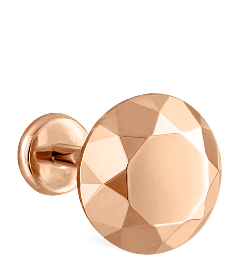 Faceted Round Threaded Stud Earring