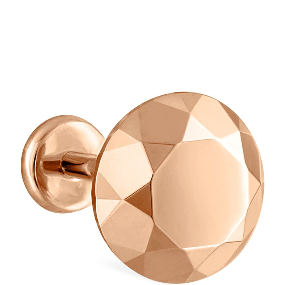 Faceted Round Threaded Stud Earring