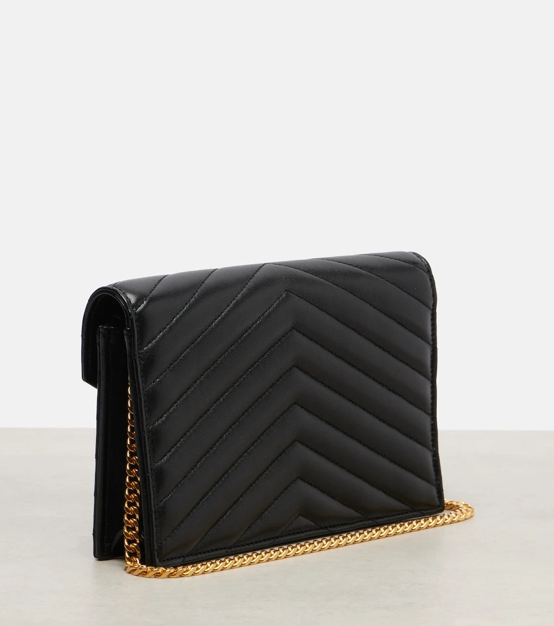 Saint Laurent - Cassandre Envelope leather wallet on chain