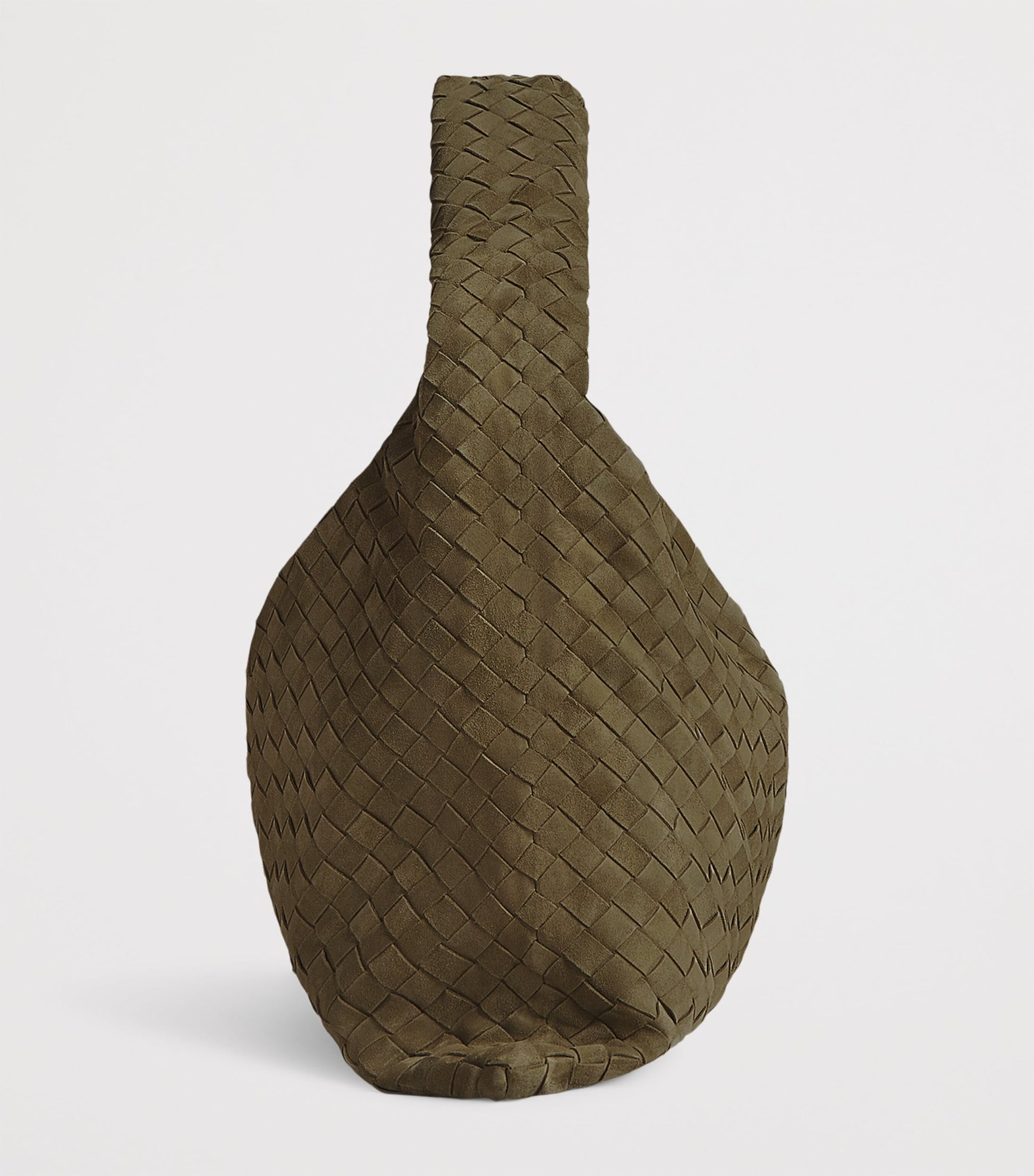 Grey Large Suede Hop Shoulder Bag