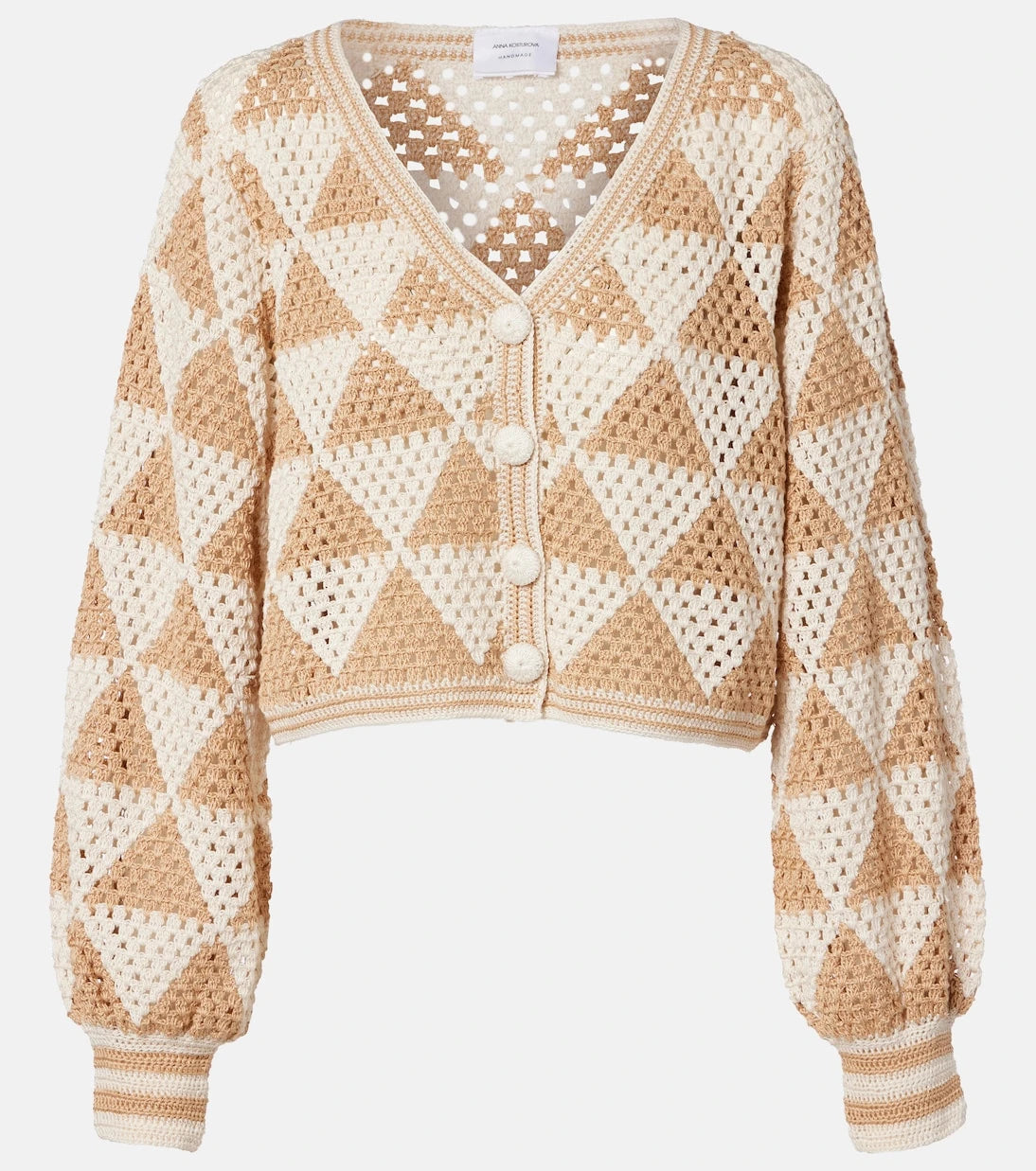 Anna Kosturova - Maija crochet cropped cotton cardigan