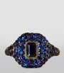 White Gold and Sapphire New Modern Pinky Ring