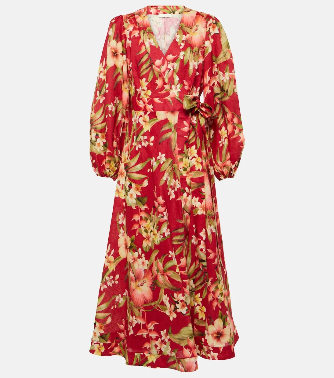 Zimmermann - Lexi floral linen wrap dress