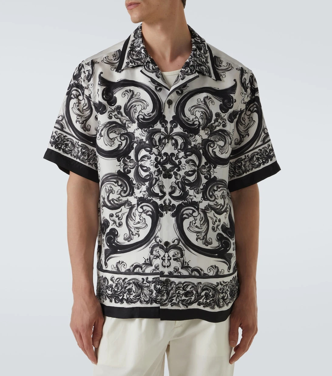 Dolce&Gabbana - Majolica silk twill bowling shirt