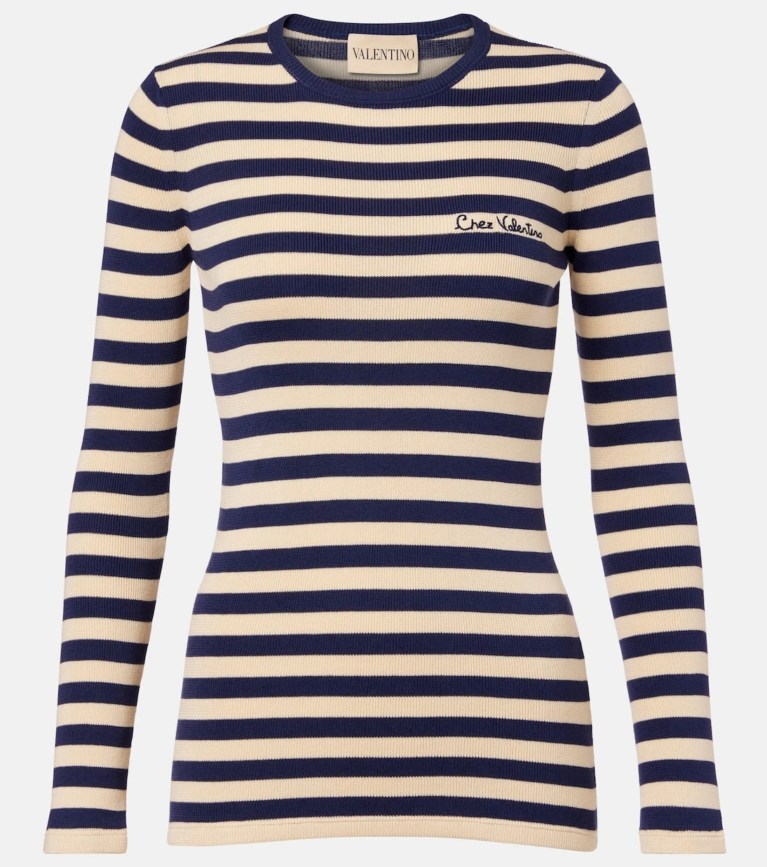 Valentino - Striped ribbed-knit cotton sweater