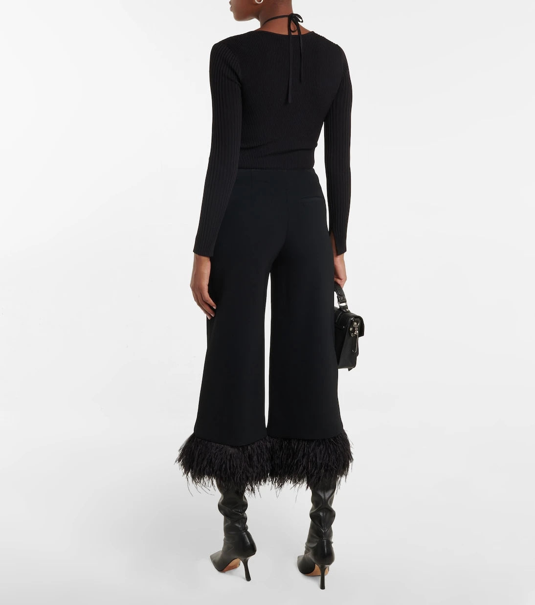 Proenza Schouler - Feather-trimmed crêpe culottes