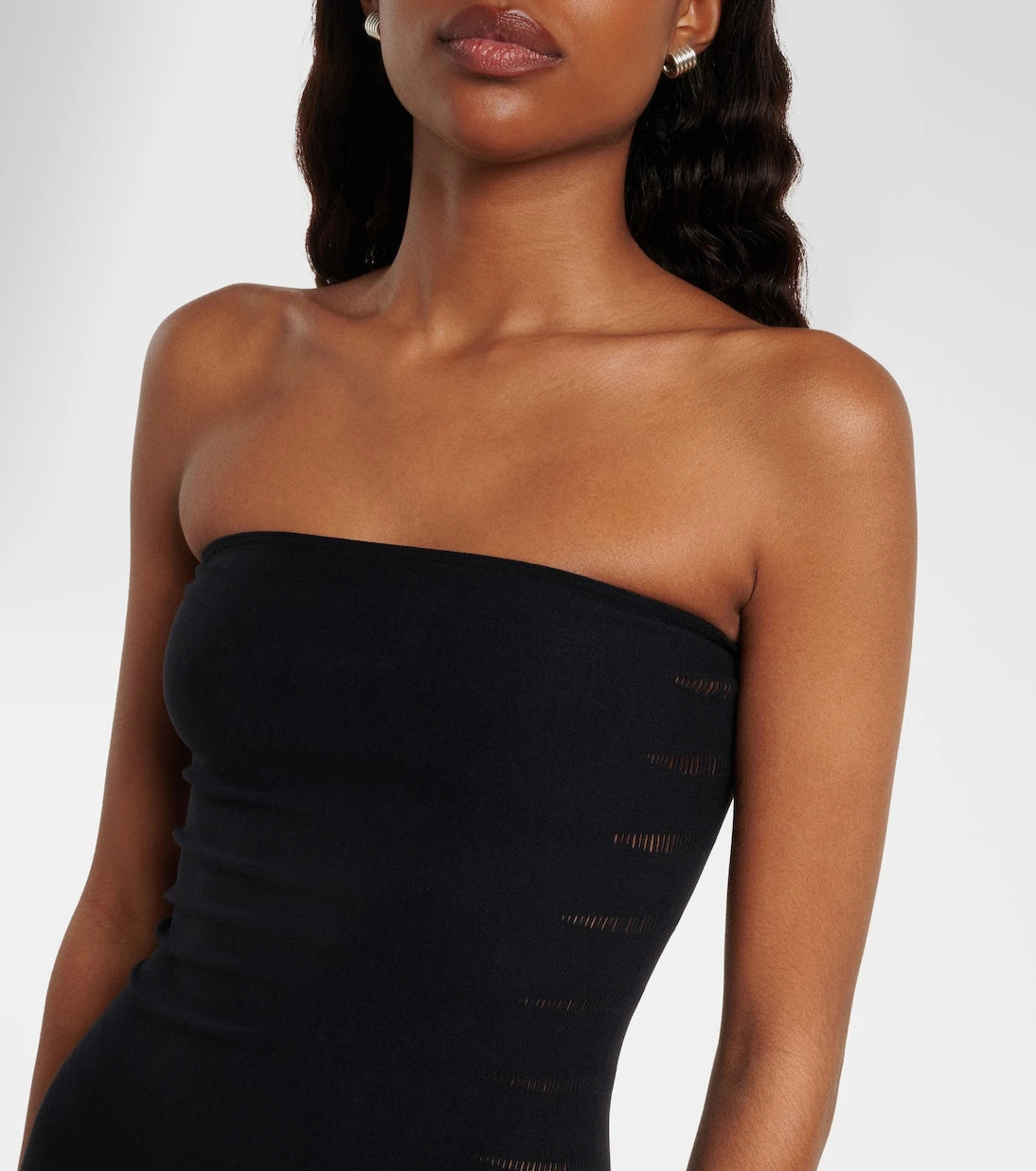 Wolford - Slash cutout strapless jersey catsuit
