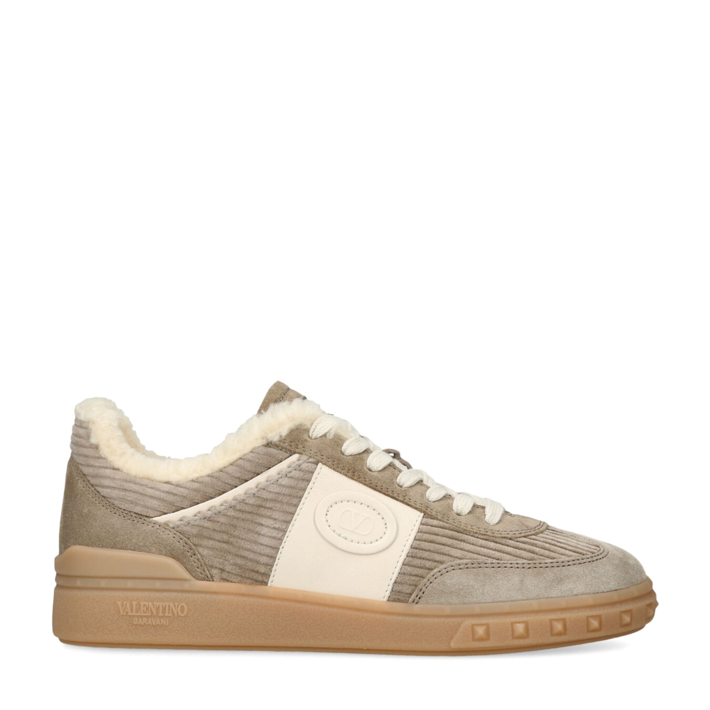Valentino Garavani Brown Corduroy Suede Upvillage Sneakers