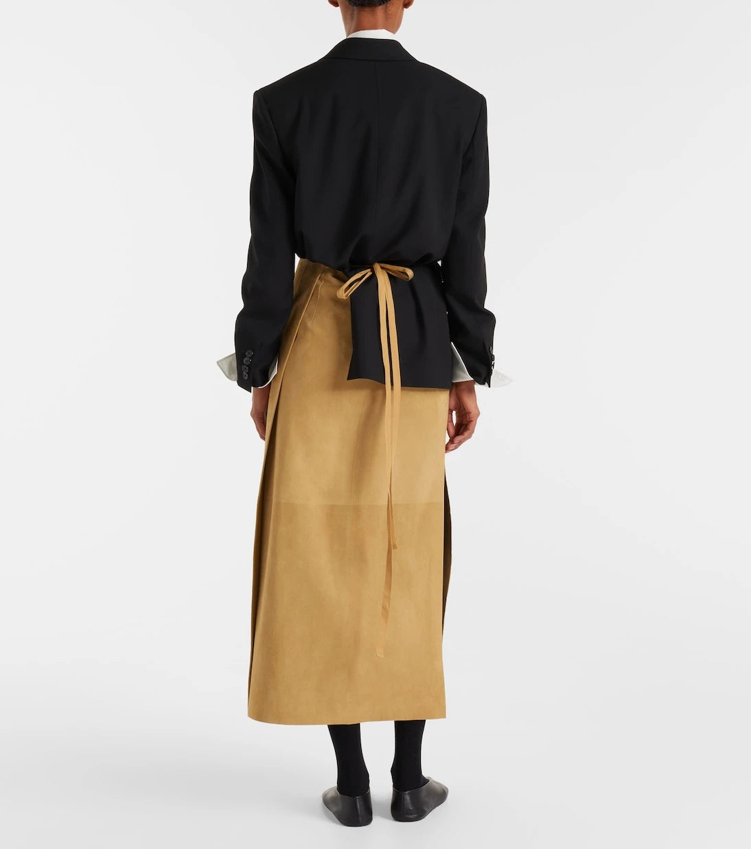 The Row - Danas suede wrap skirt