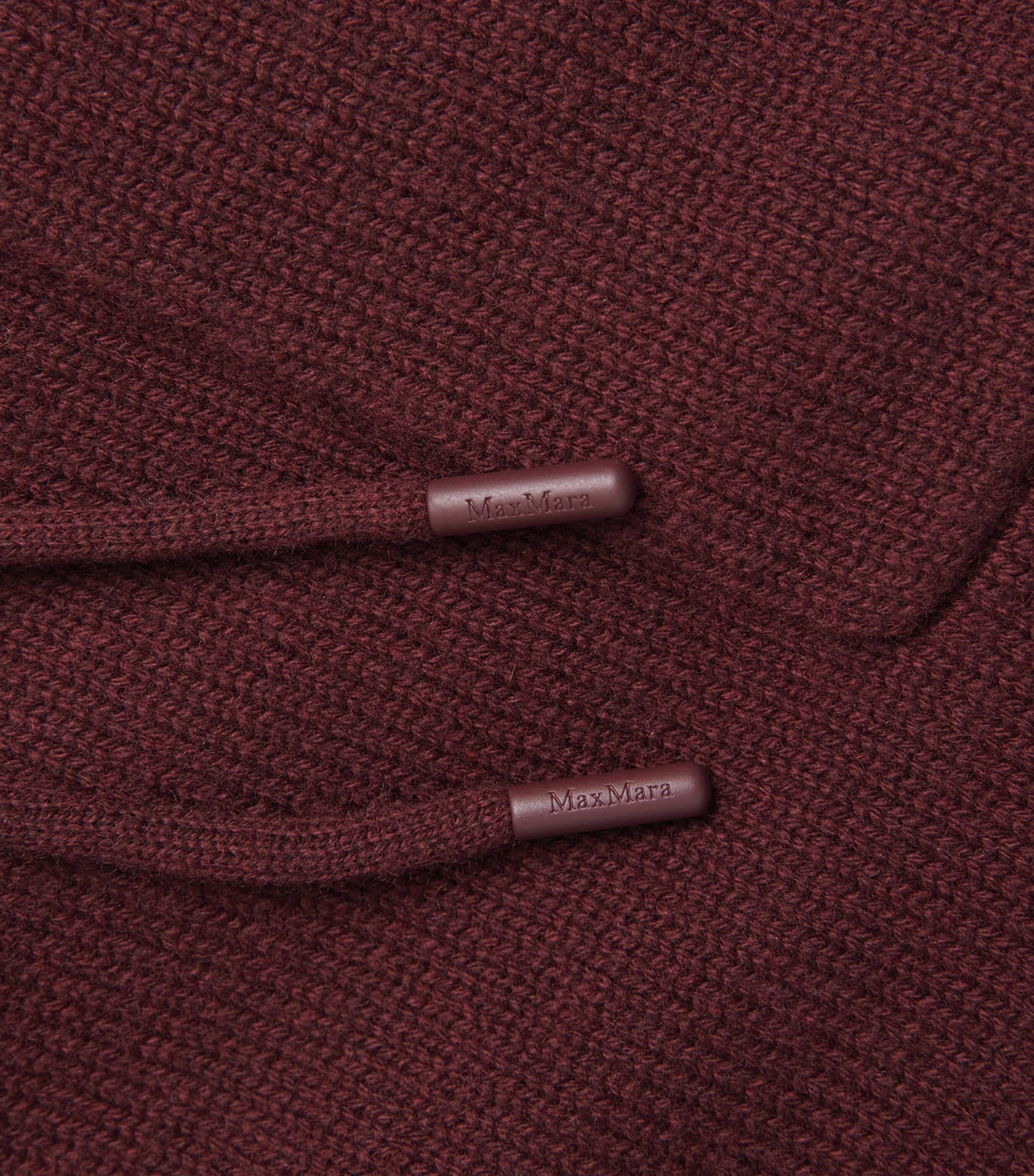 Max Mara Red Wool-Cashmere Knitted Hoodie