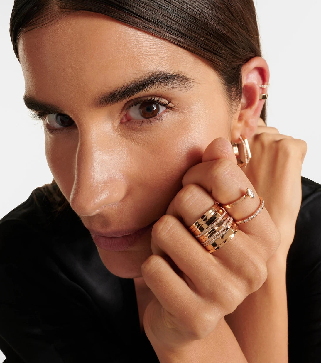 Repossi - Serti Sur Vide 18kt rose gold ring with diamonds
