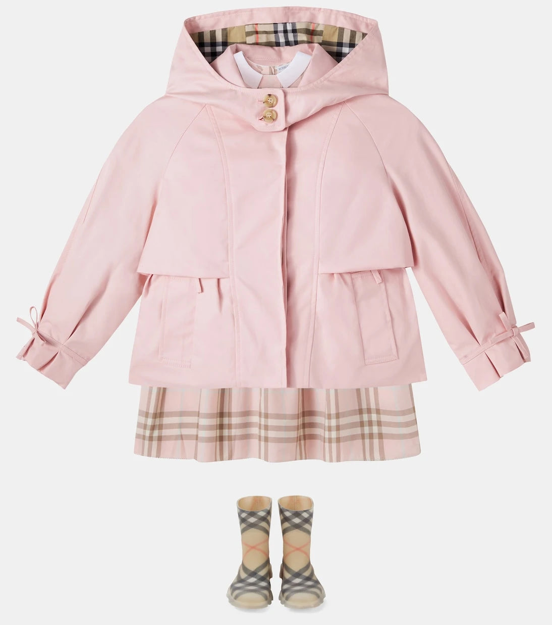 Burberry Kids - جاكيت بربري كاروهات قطن