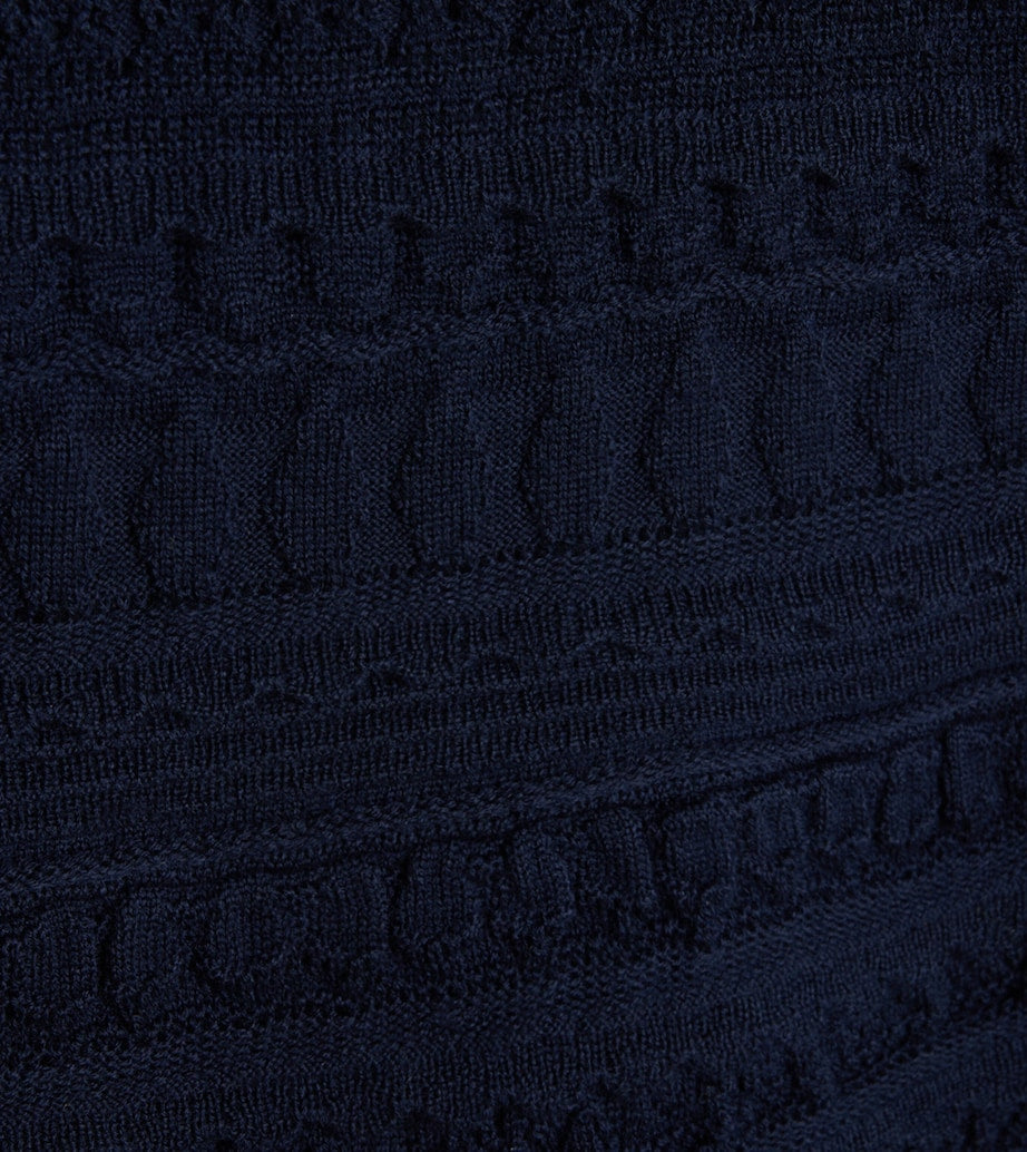 Emporio Armani Kids Virgin Wool-Blend Ruffle Knitted Dress (6-36 Months)