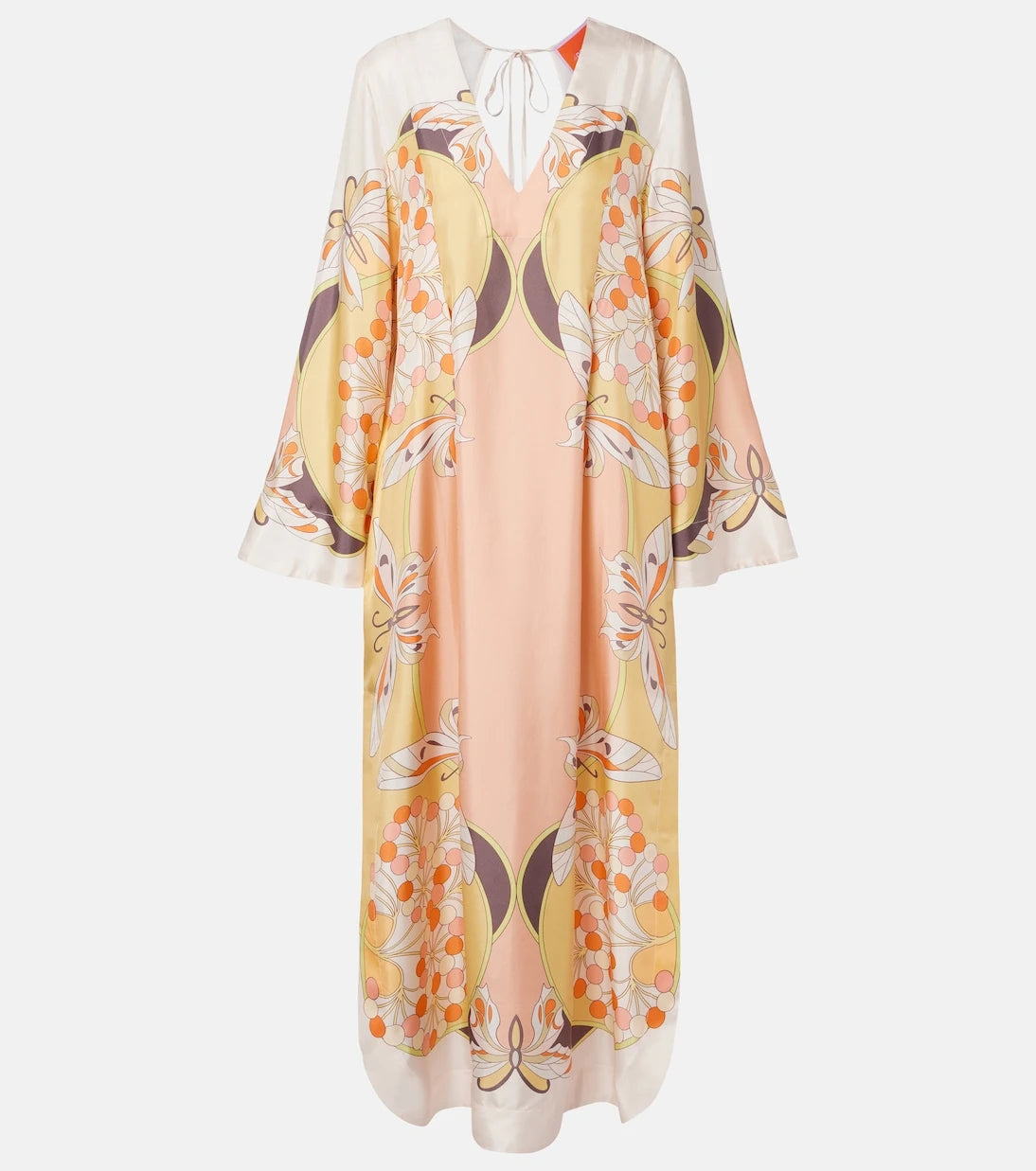 La DoubleJ - Twin Flame printed silk twill maxi dress