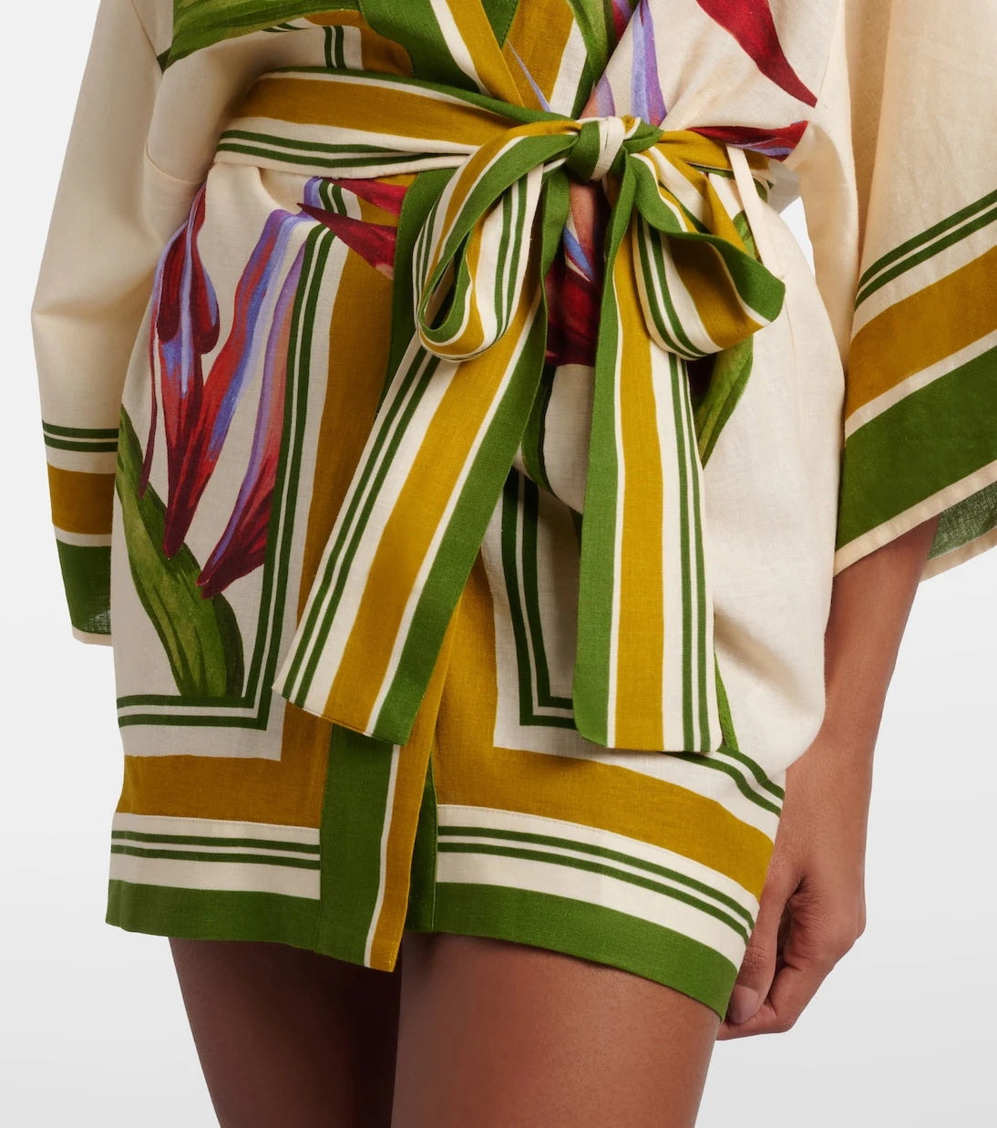Farm Rio - Strilitizia floral linen-blend kaftan