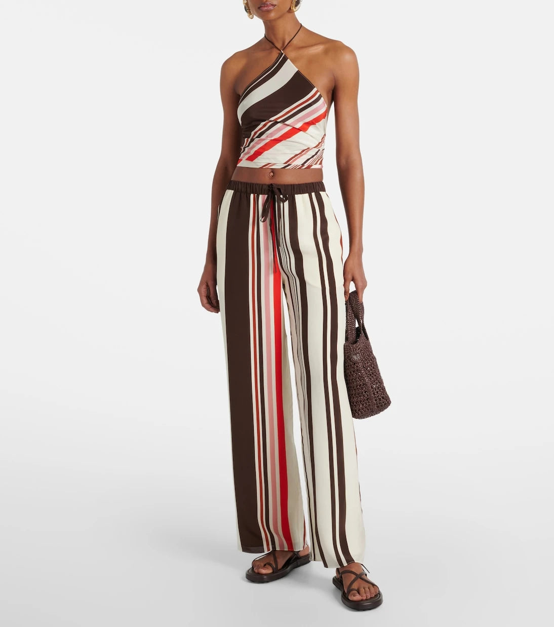 SIR - Thistle striped open-back silk satin top