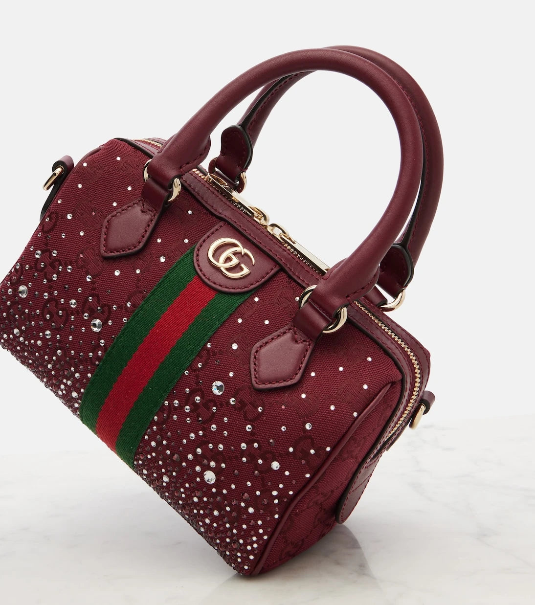 Gucci - Ophidia Small embellished canvas tote bag