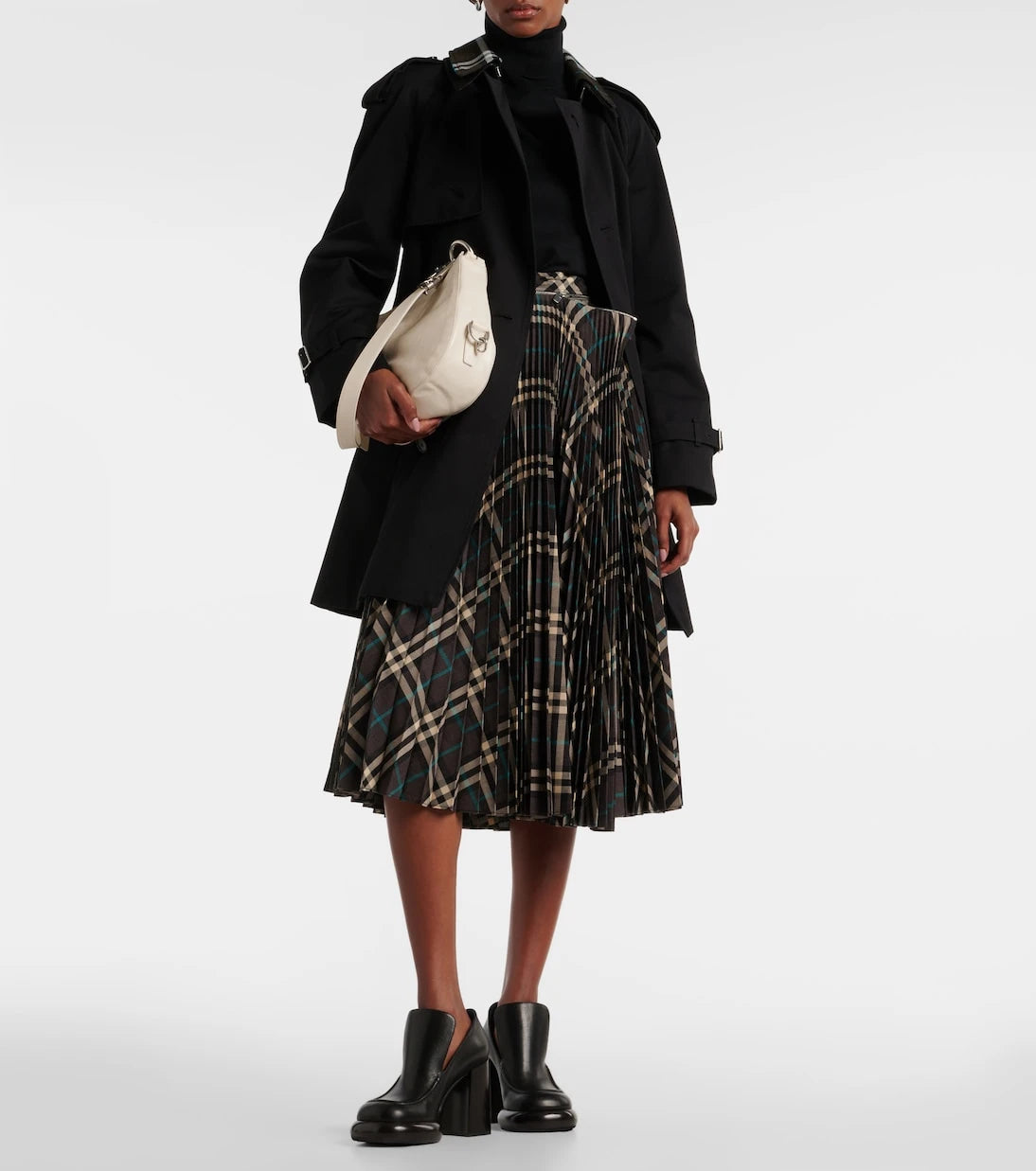 Burberry - Pleated checked midi skirt