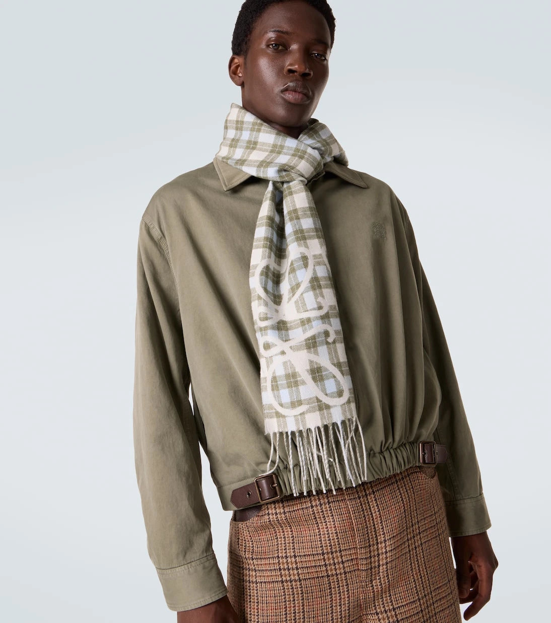 Loewe - Anagram checked silk and cashmere scarf