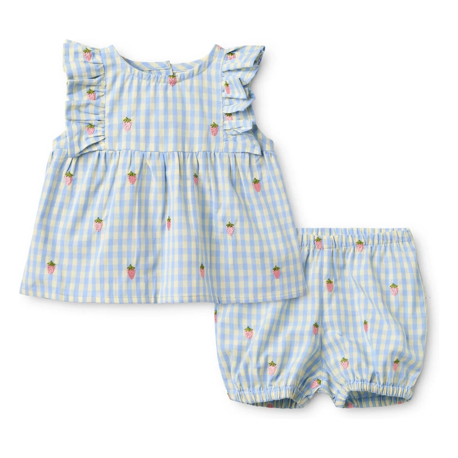 Flöss - Millie Vichy Top and Shorts set | Pale blue