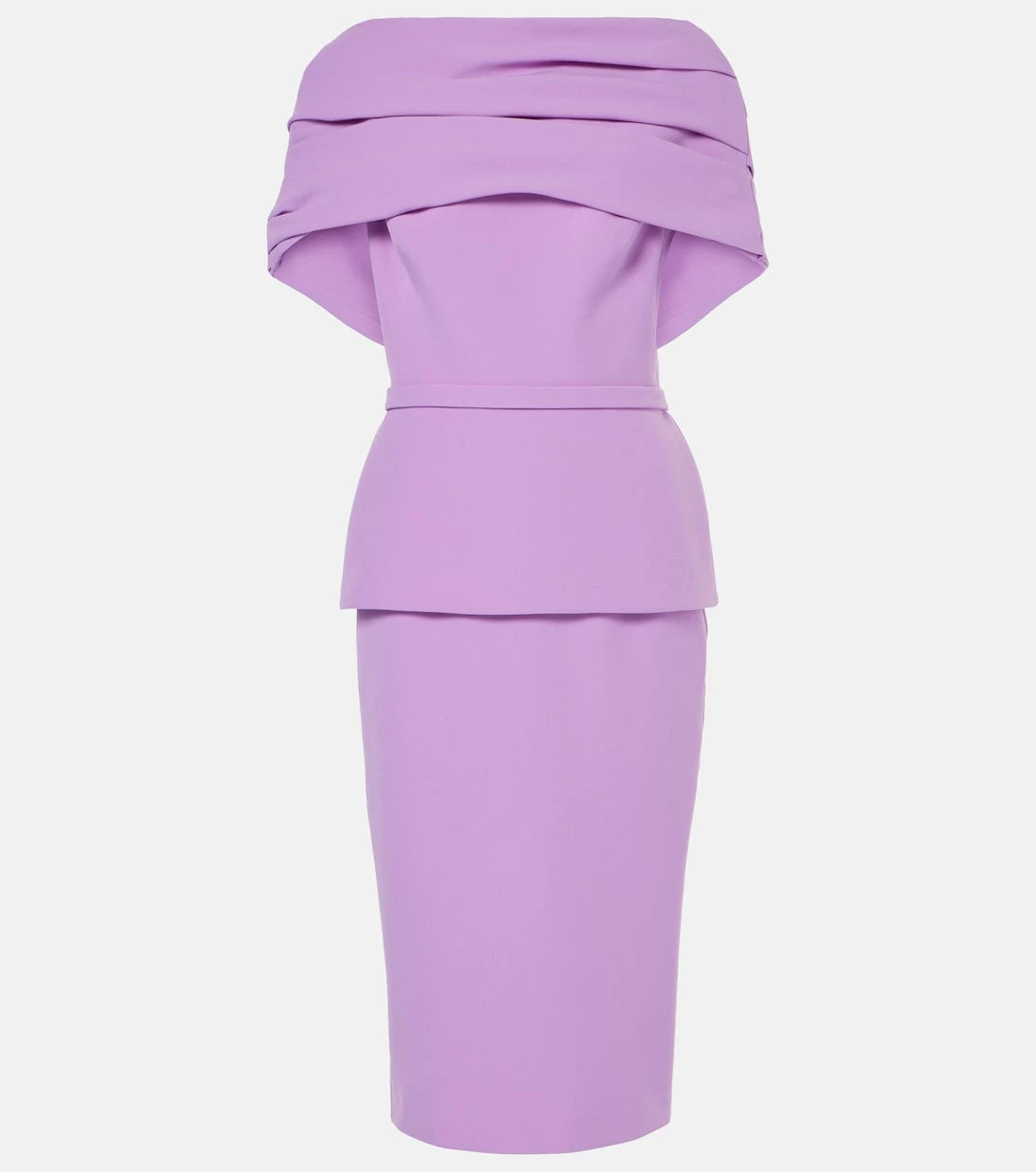 Safiyaa - Loura draped peplum crêpe midi dress