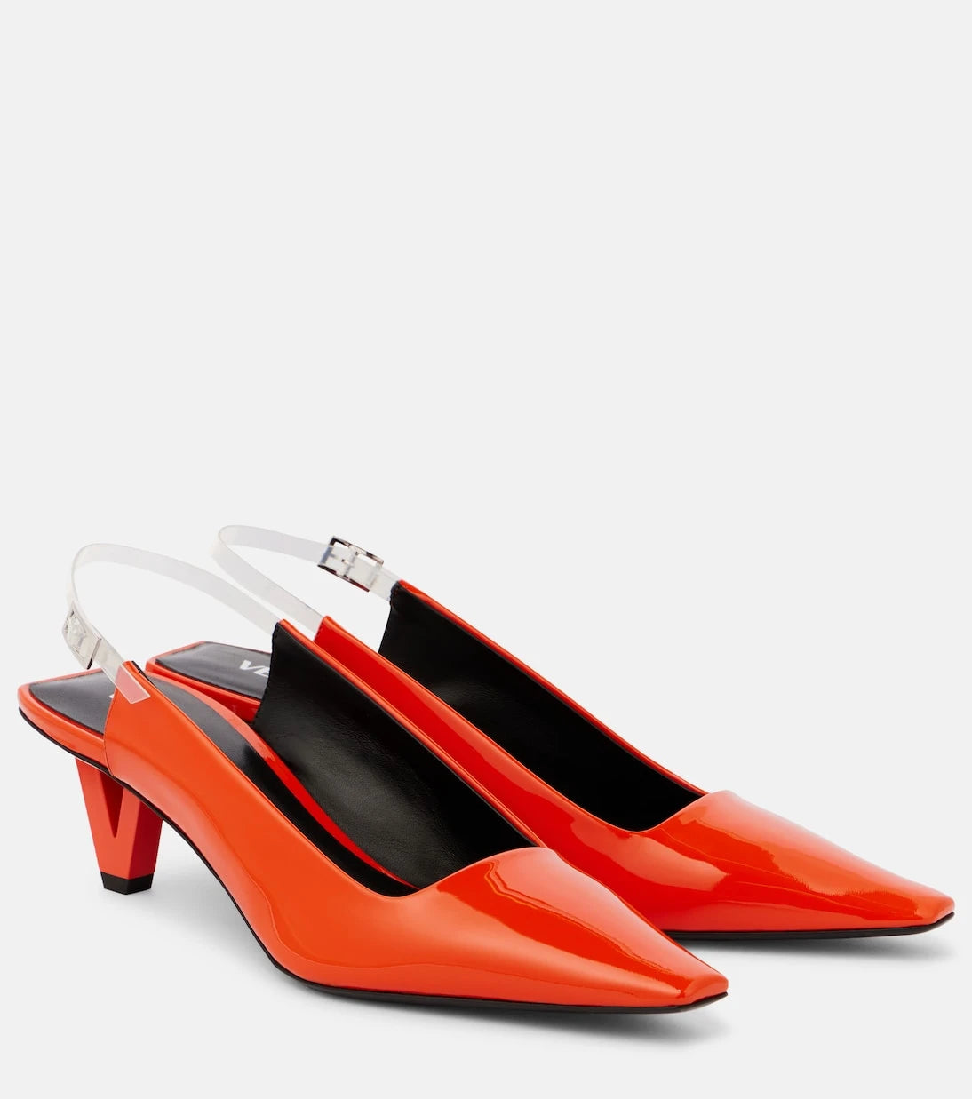 Versace - Leather slingback pumps