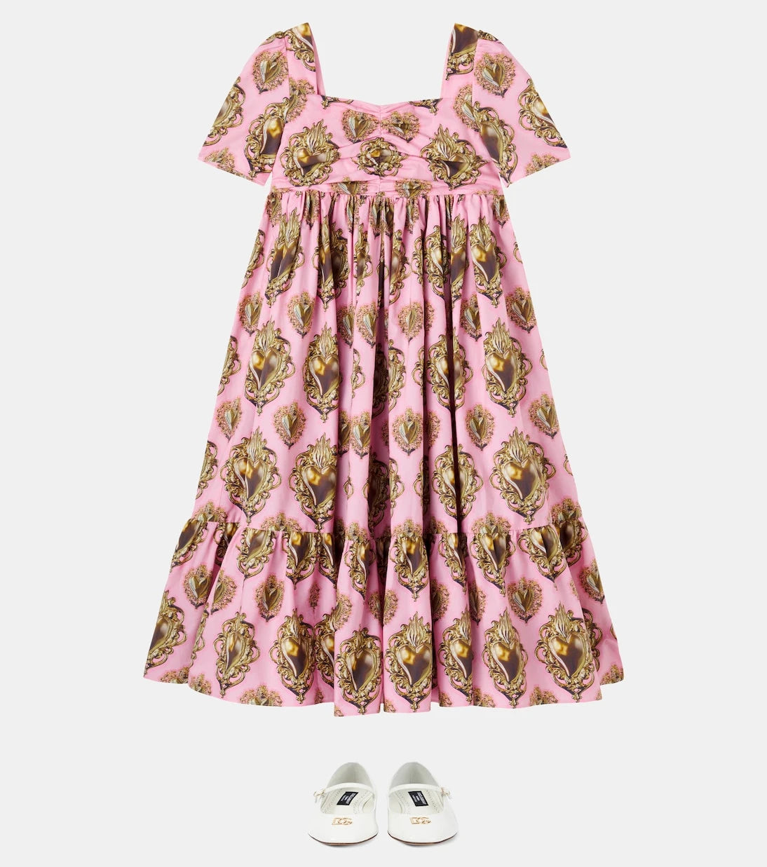 Dolce&Gabbana Kids - Printed cotton poplin dress