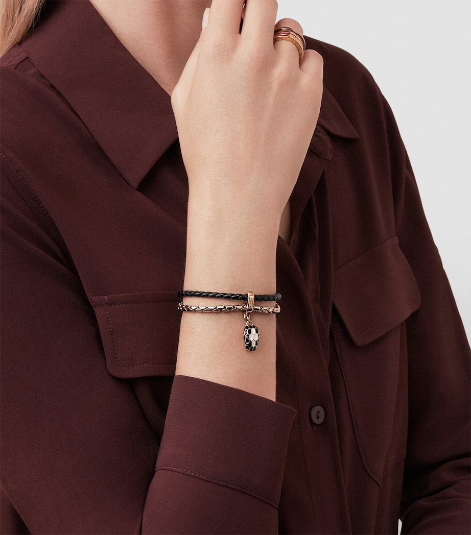 Bvlgari Leather Serpenti Forever Bracelet