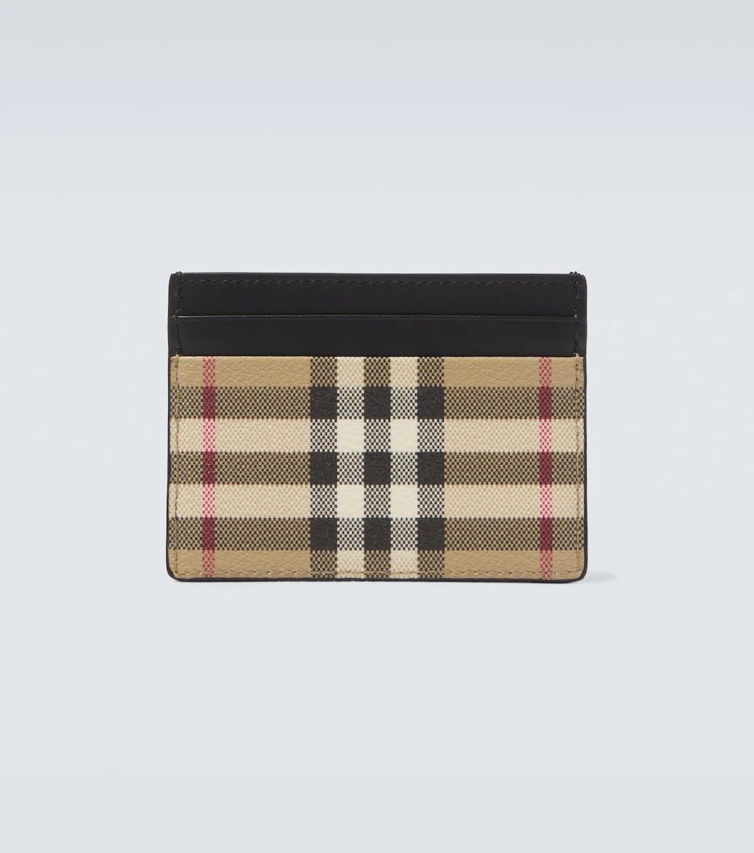 Burberry - Burberry Check leather-trimmed cardholder