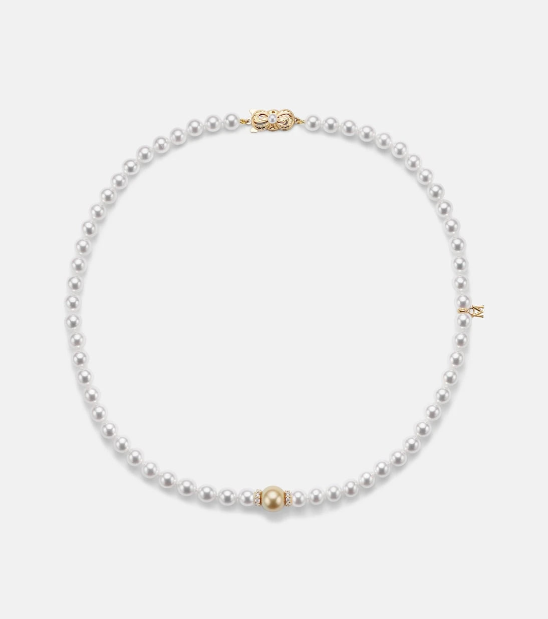 Mikimoto - 18kt gold necklace with pearls and diamonds