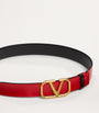 Valentino Garavani Black Leather Reversible VLogo Signature Belt