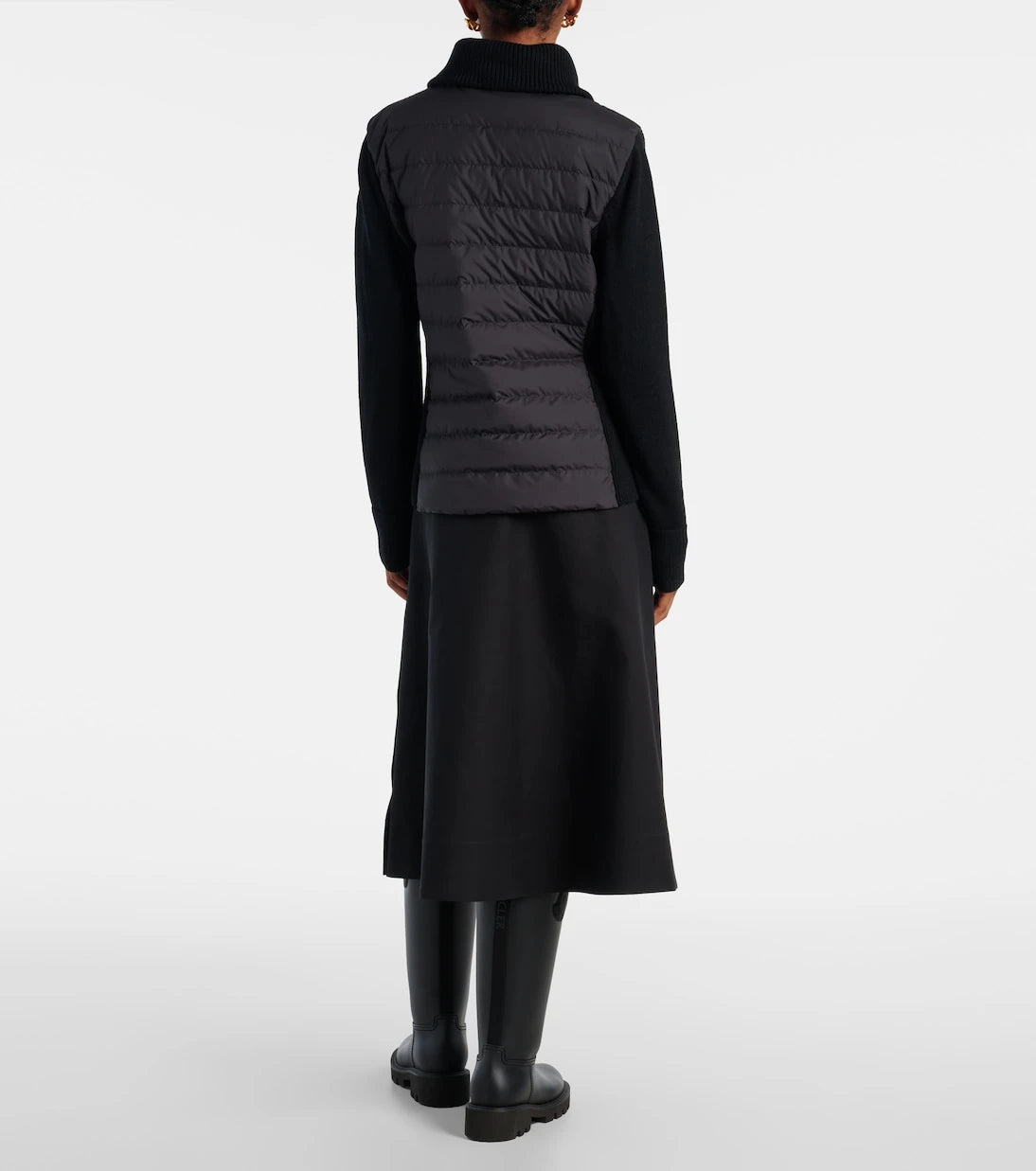 Moncler - Down-paneled virgin wool cardigan