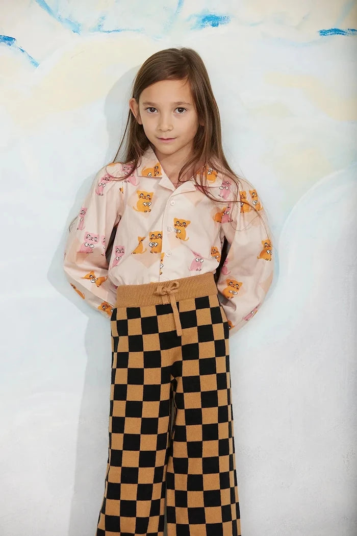 Çocuklar için pamuklu geniş pantolon Chess