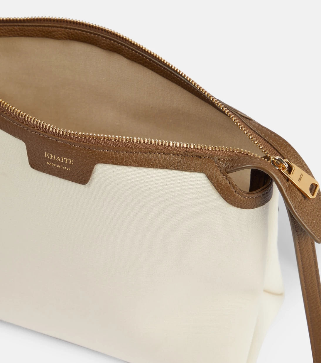 Khaite - Lina leather-trimmed canvas crossbody bag