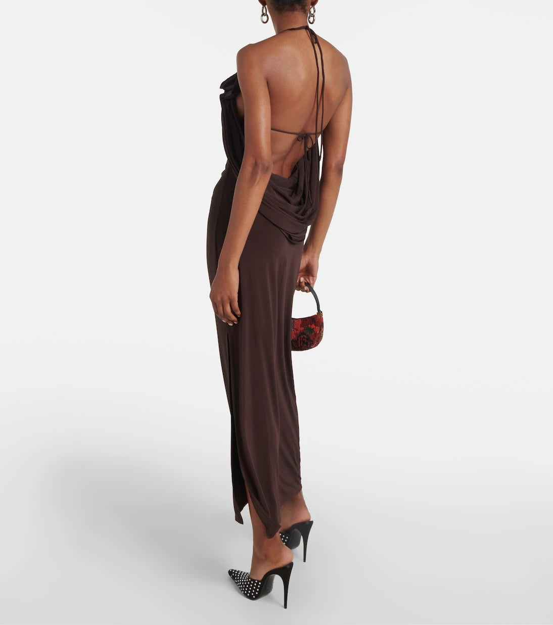 Magda Butrym - Floral-appliqué draped midi dress