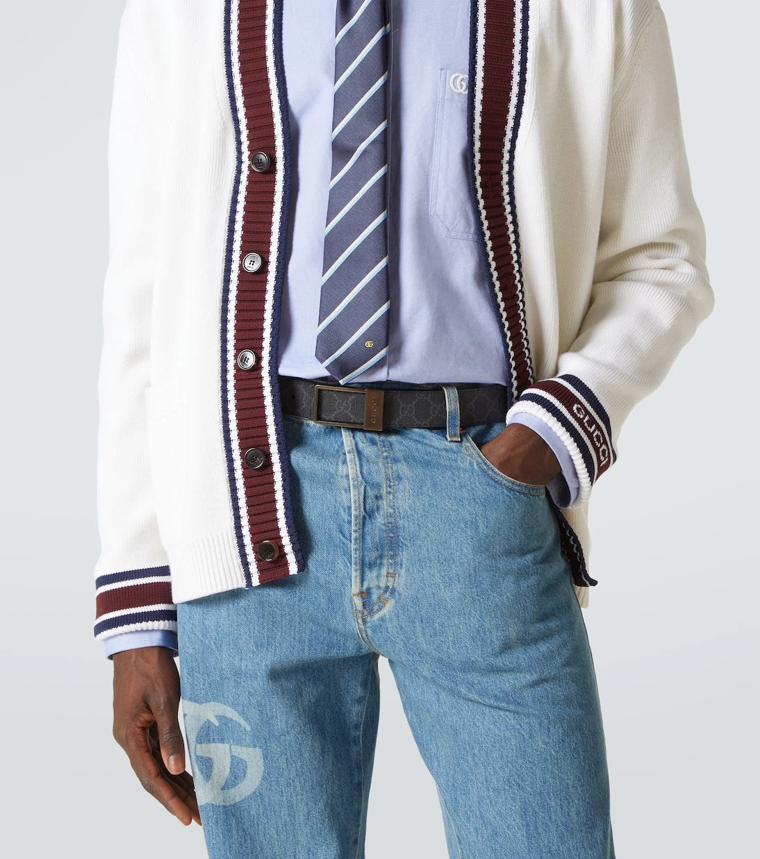 Gucci - GG Canvas reversible leather belt